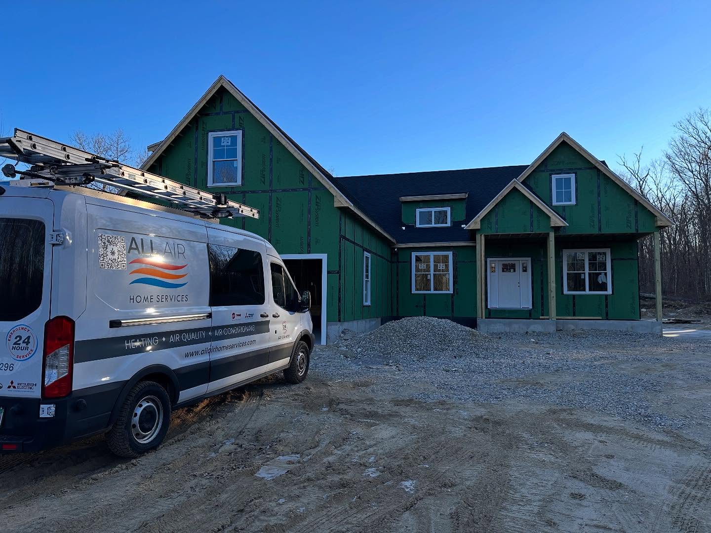 All Air service van at a new home construction project