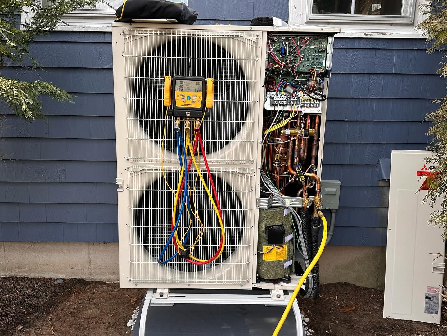 Wall-mounted Mitsubishi mini-split indoor unit